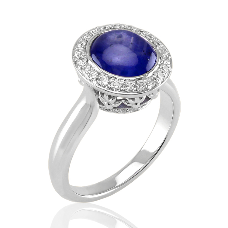 Stunning Elegant, Feminine Blue Star Sapphire Ring