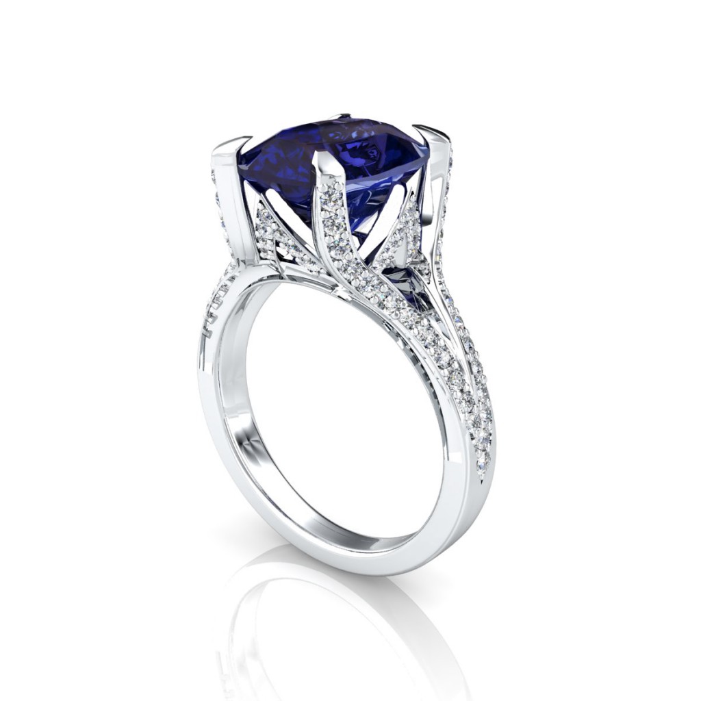 Colour Change Sapphire Engagement Ring