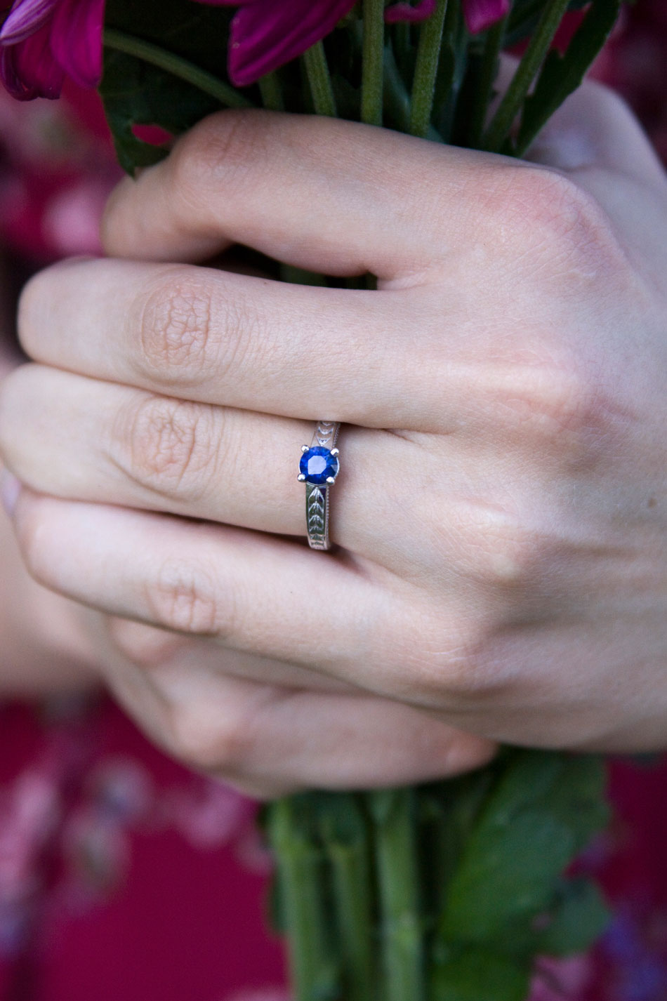 A Unique, Color Change Sapphire Engagement Ring