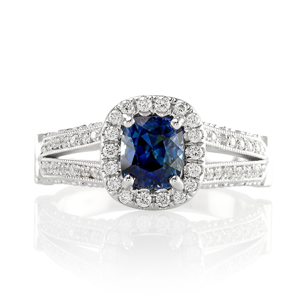 Breathtaking! A Blue Sapphire Antique Inspired Engagement Ring