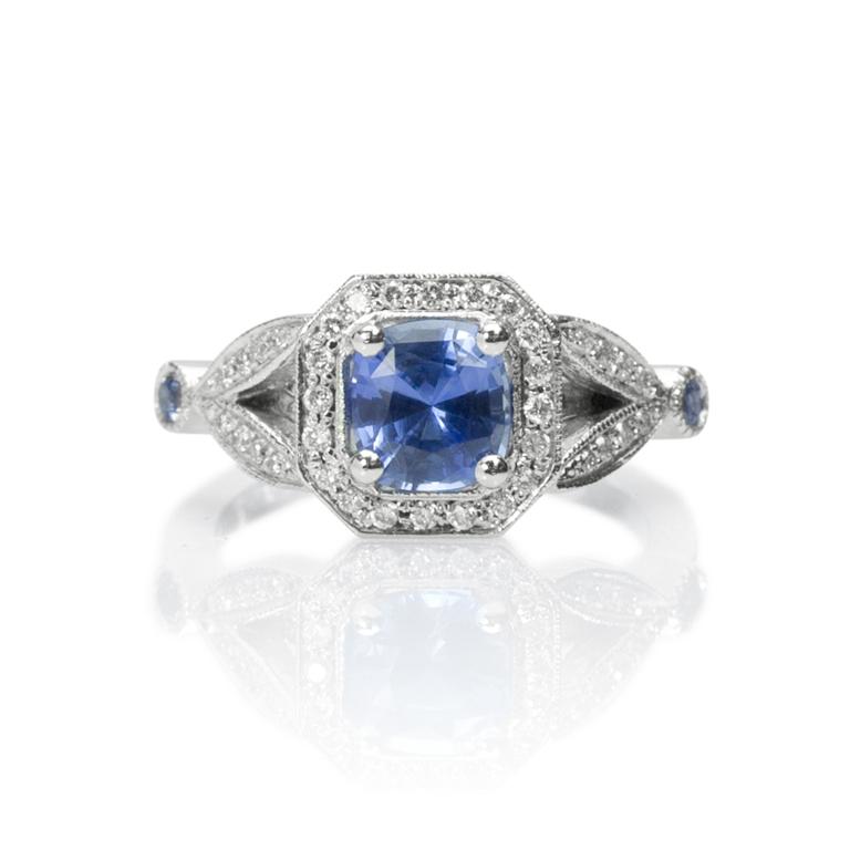 An Exquisite Custom Blue Sapphire Ring