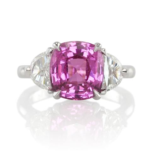 Gorgeous Cushion Cut Pink Sapphire Engagement Ring