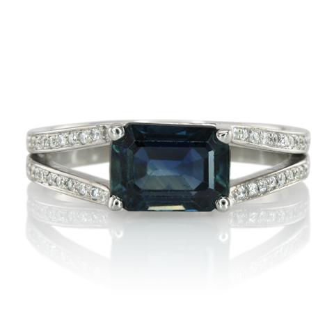 A Custom Ring Engagement Ring Setting for a Unique Sapphire