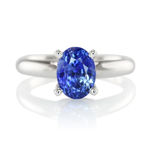 An Elegant 2.2 Carat Blue Sapphire Engagement Ring