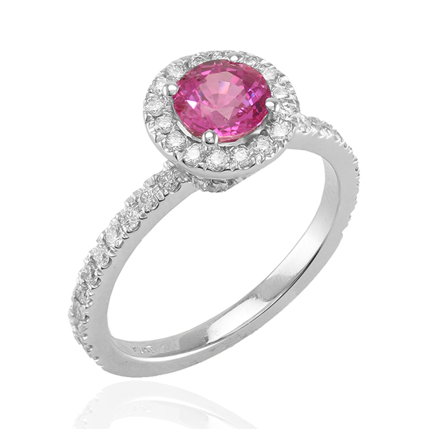 Beautiful Pink Sapphire Engagement Ring