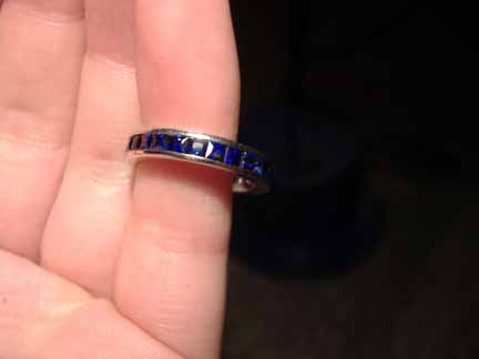 Testimonial – Aurelia’s Natural Blue Sapphire Princess Eternity Band in Platinum