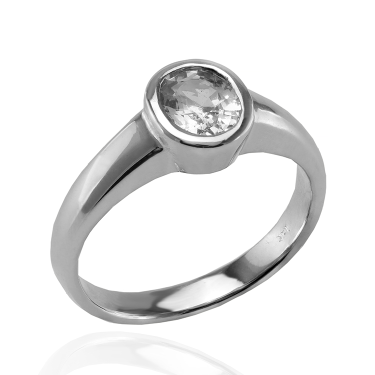 Stylish White Sapphire Ring.