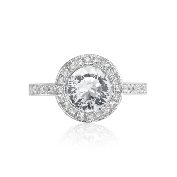 Magnificent White Sapphire Ring for an Anniversary Gift